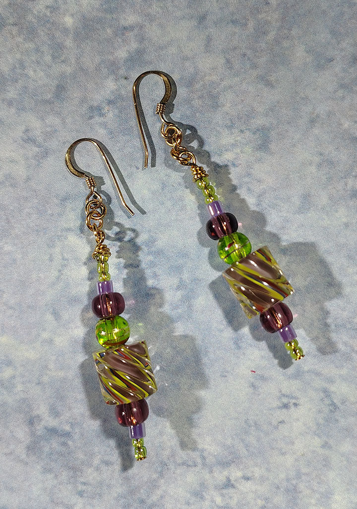Cane Glass Earrings