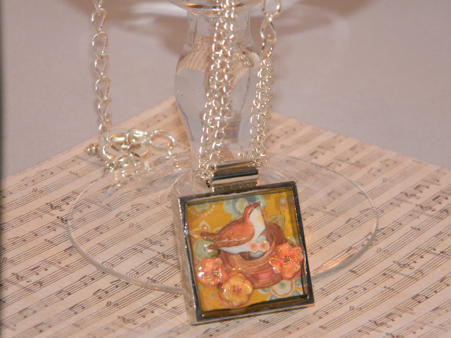 Bird in Resin Necklace