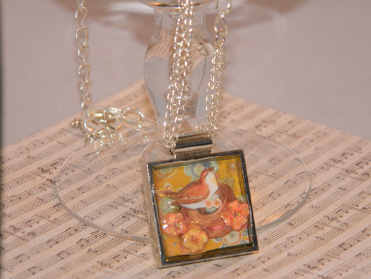 Bird in Resin Necklace