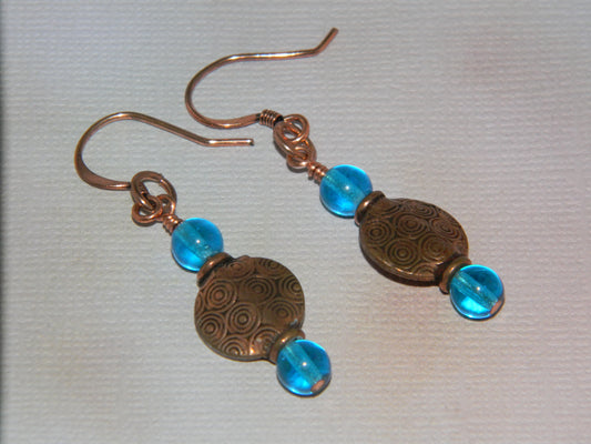 Copper Coin Earring