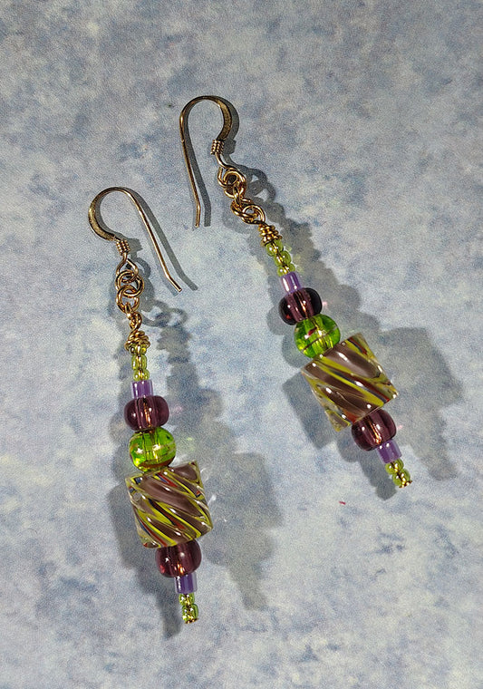Cane Glass Earrings